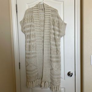 Chicos long cardigan sweater size L